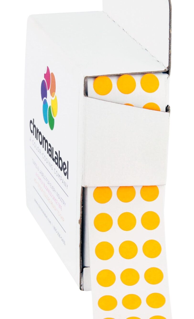 8415 0.25 inch Fluorescent Orange Sticky Color Coding Dot Stickers, Ideal